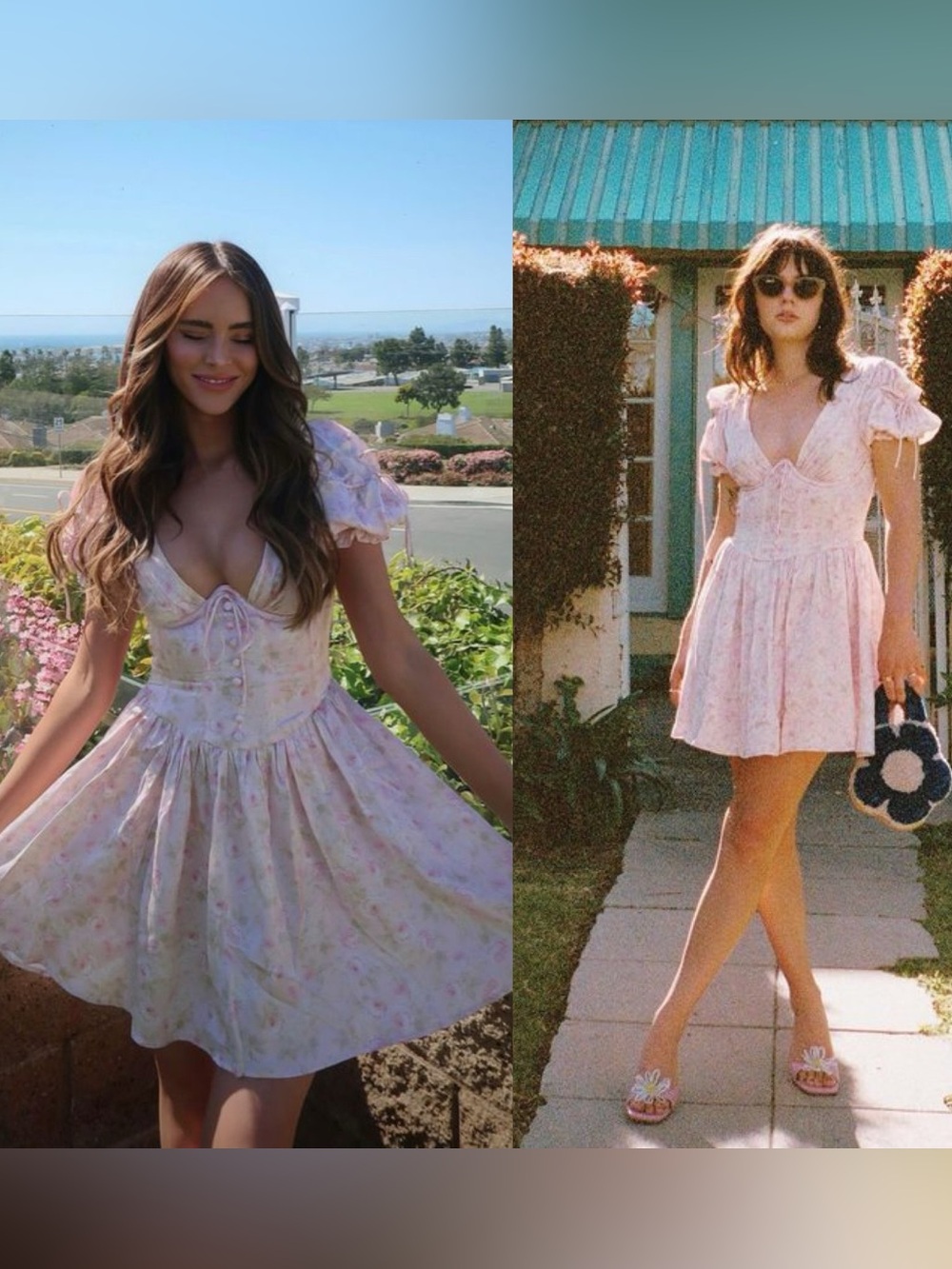 For Love & Lemons Paulina Puff Sleeve Mini Dress XS